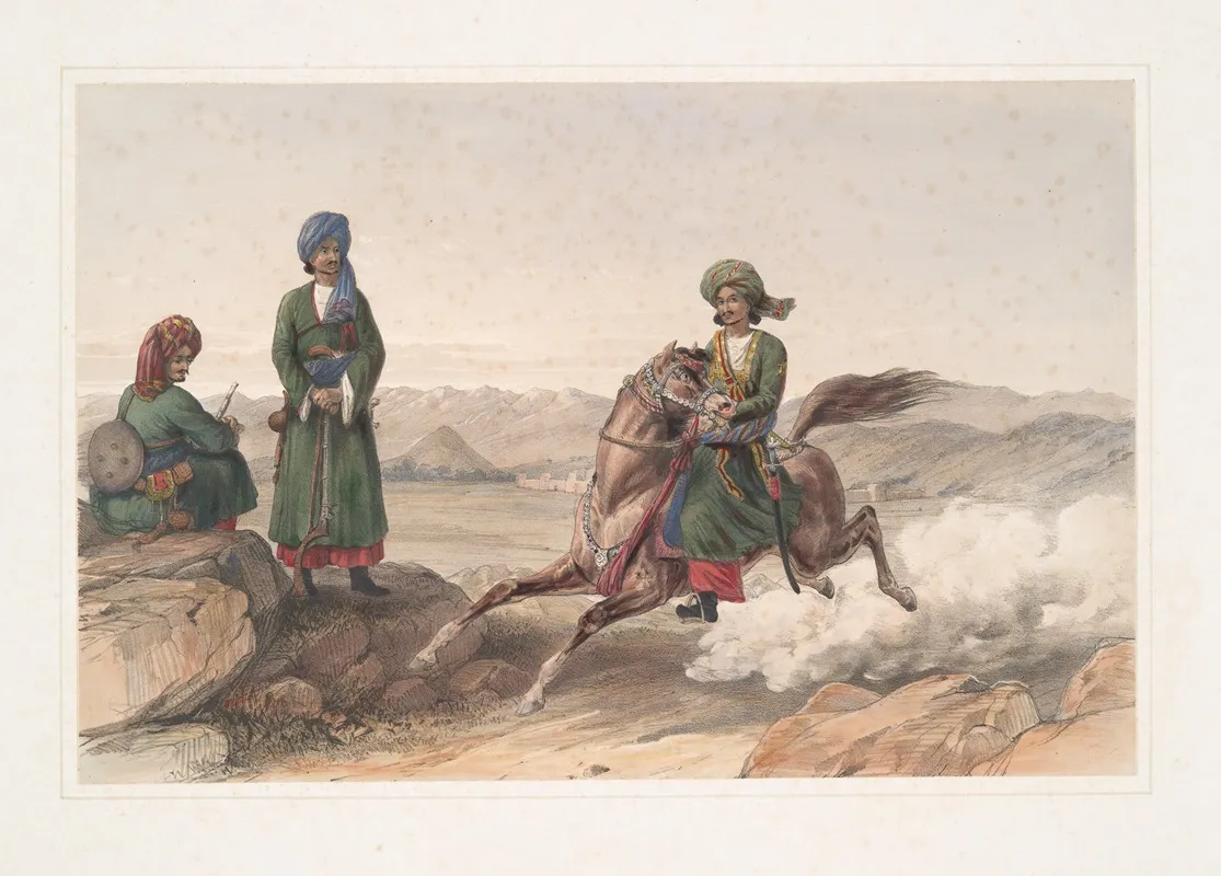 Fort Of Killeh Abdooleh Troopers Of The Auchukzye Horse Wall Art by James Atkinson - High-Resolution Digital Print