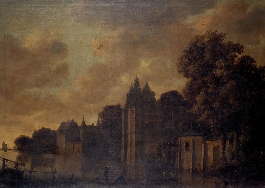 Fortified Town On A River Wall Art by Wouter Knijff - High-Resolution Digital Print