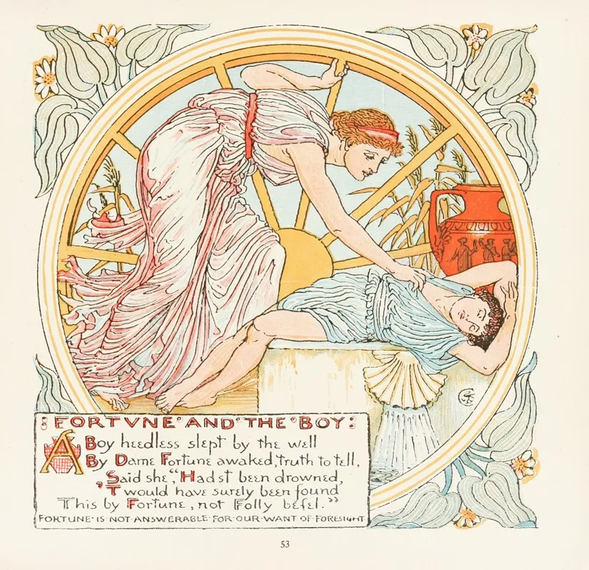 Fortune And The Boy Wall Art by Walter Crane - High-Resolution Digital Print