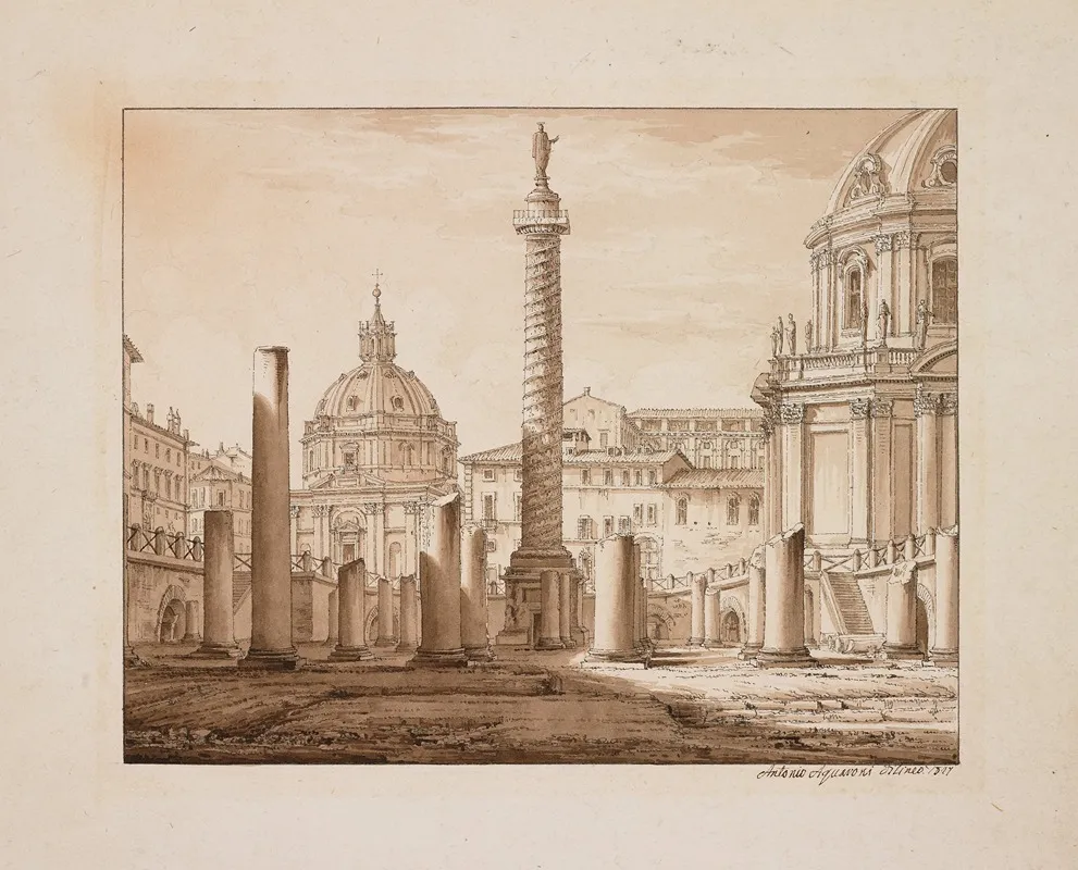 Forum Of Trajan Rome Wall Art by Antonio Acquaroni - High-Resolution Digital Print