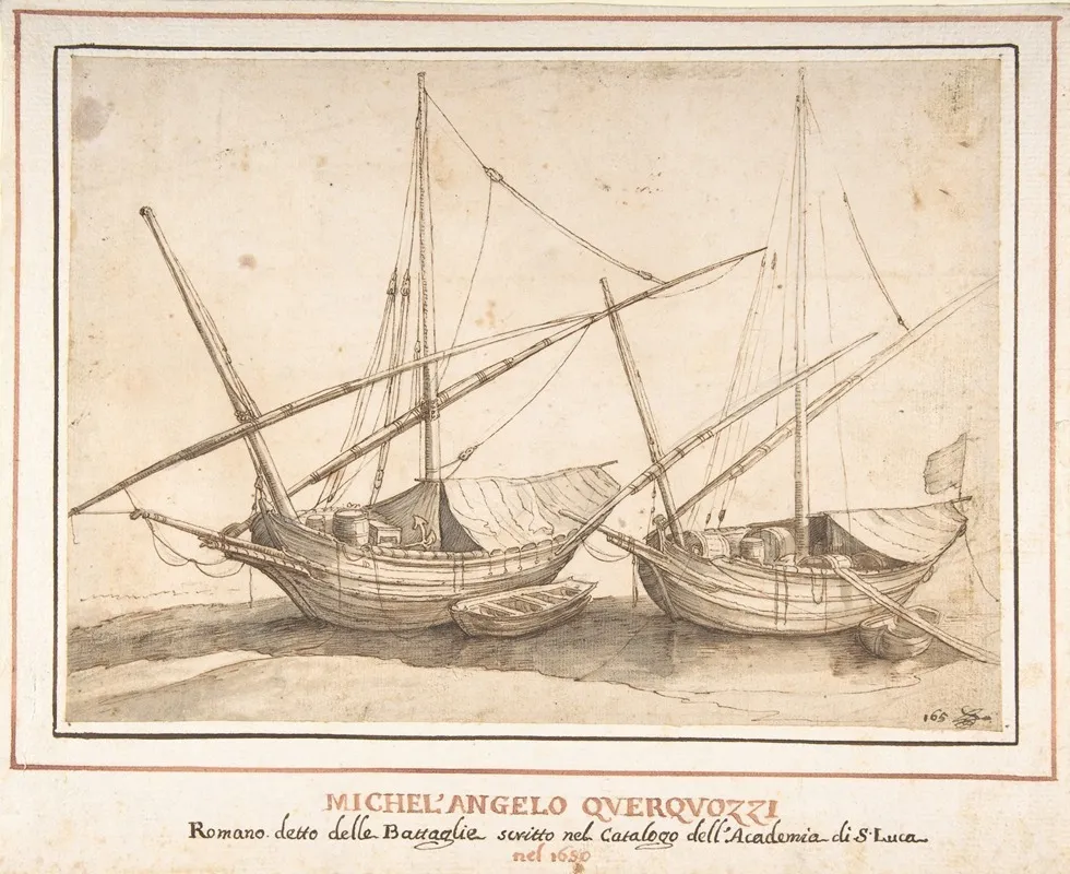 Four Boats Wall Art by Michelangelo Cerquozzi - High-Resolution Digital Print