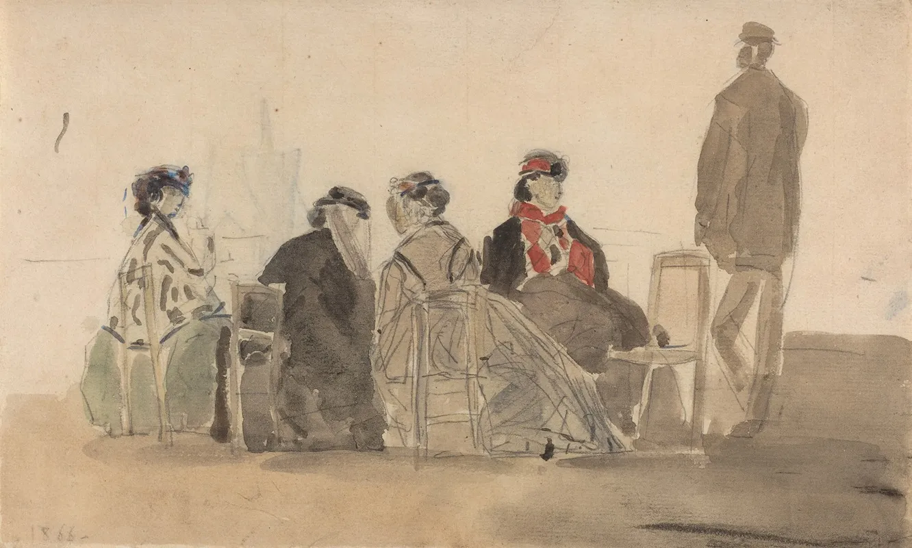 Four Ladies Seated At Trouville