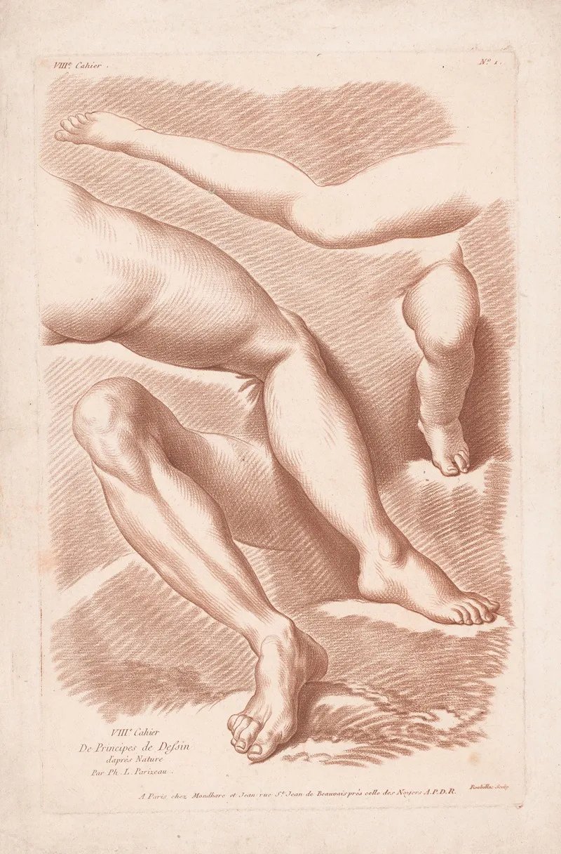 Four Legs In Different Poses Wall Art by Louis-François Roubiliac - High-Resolution Digital Print