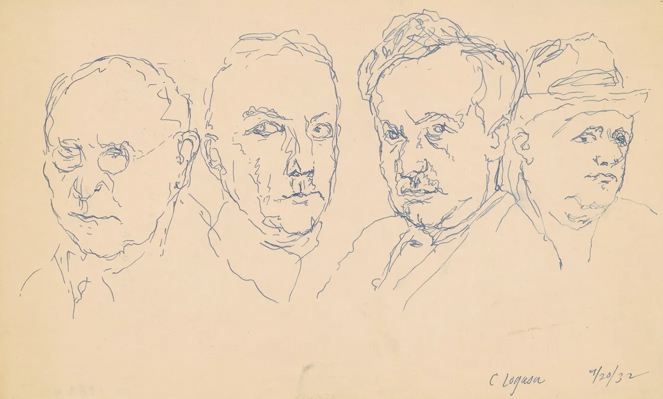 Four Men Wall Art by Charles Logasa - High-Resolution Digital Print