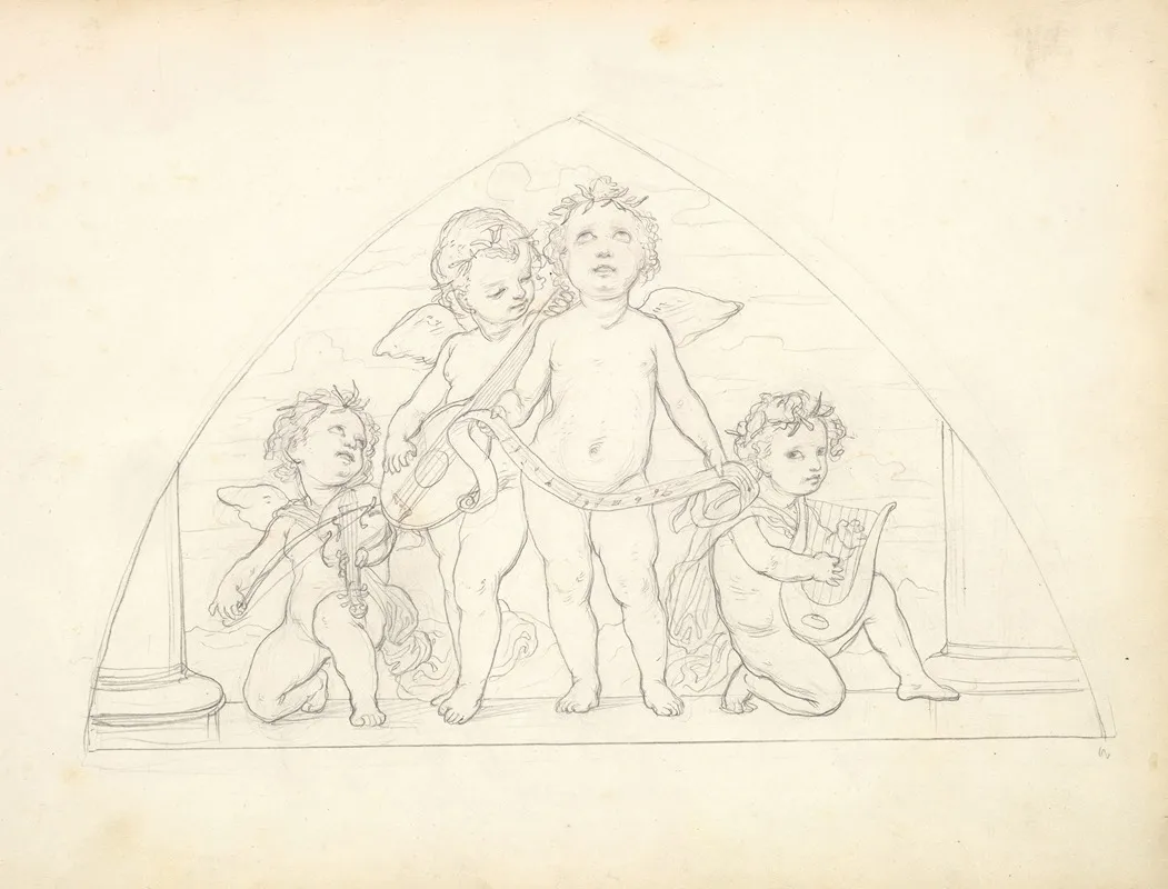 Four Musical Putti Wall Art by Frederic Leighton - High-Resolution Digital Print