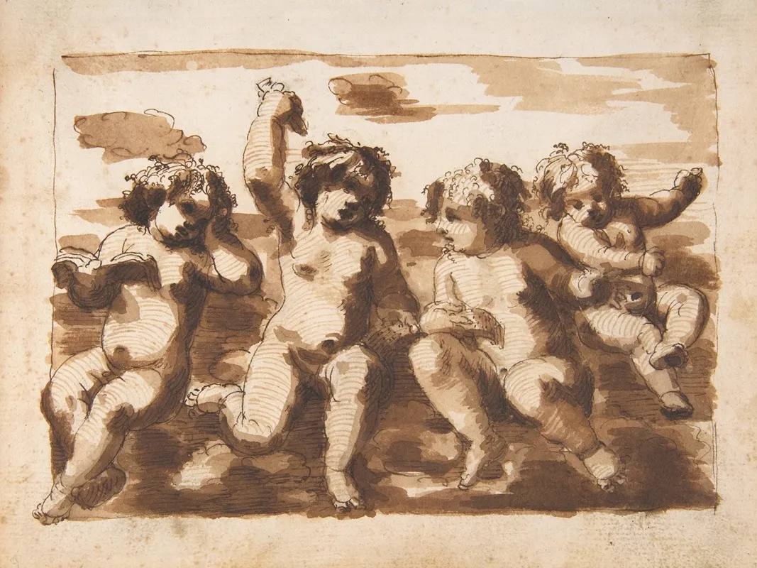 Four Putti On Clouds