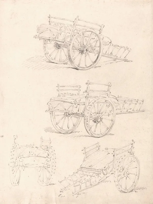 Four Studies Of A Hay Cart