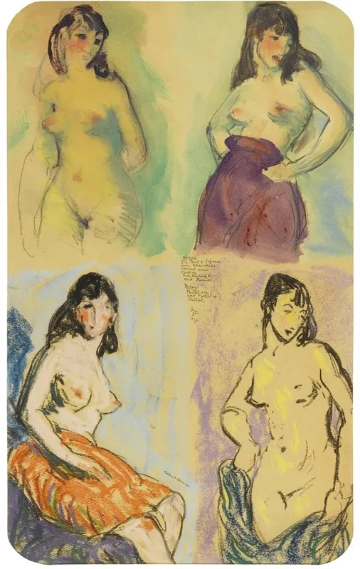 Four Studies Of A Nude Wall Art by Robert Henri - High-Resolution Digital Print
