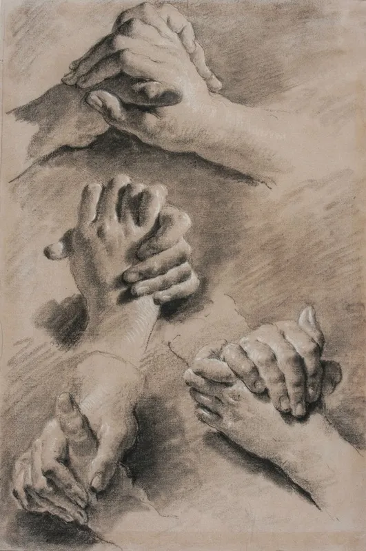 Four Studies Of Clasped Hands