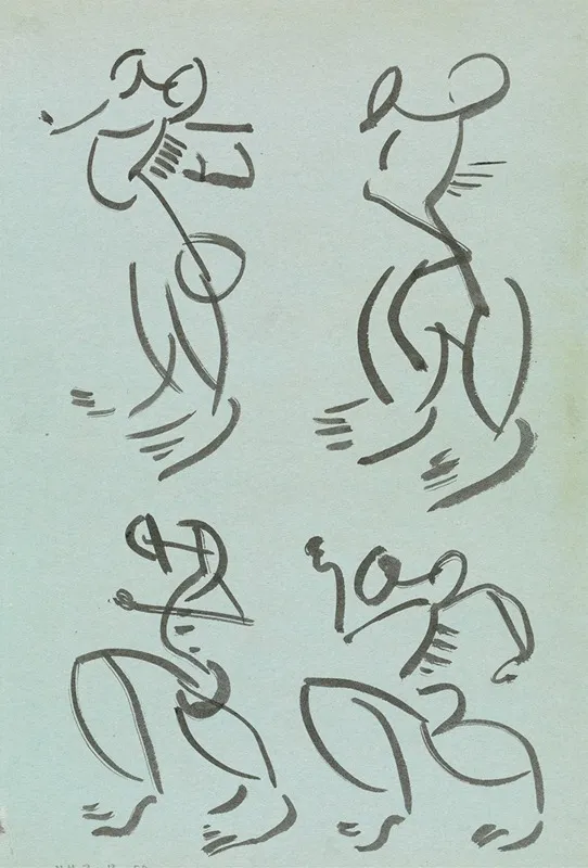 Four Studies Of Dancing Figures