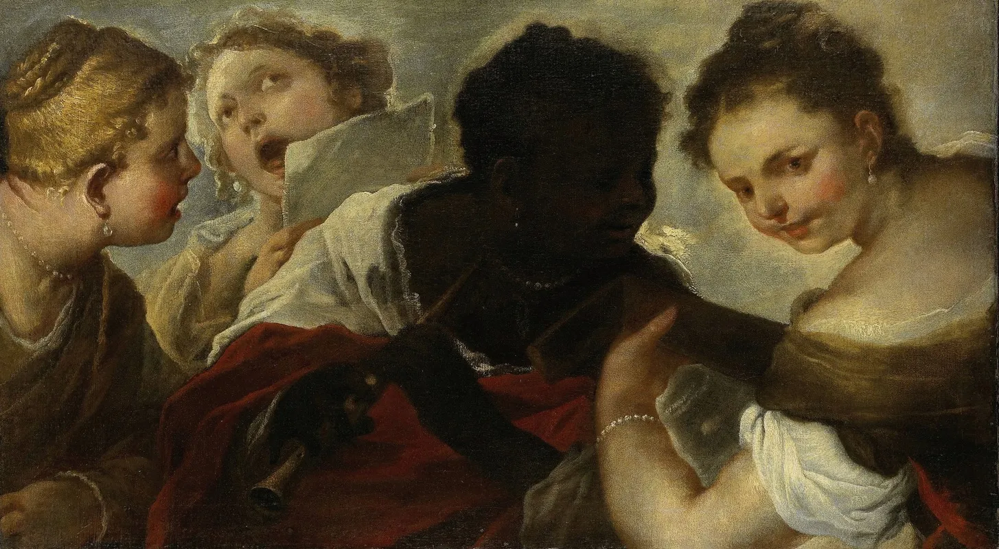 Four Women Making Music Wall Art by Luca Giordano - High-Resolution Digital Print