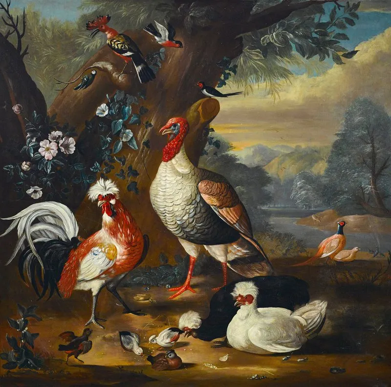 Fowl In A Landscape Wall Art by Pieter Casteels III - High-Resolution Digital Print