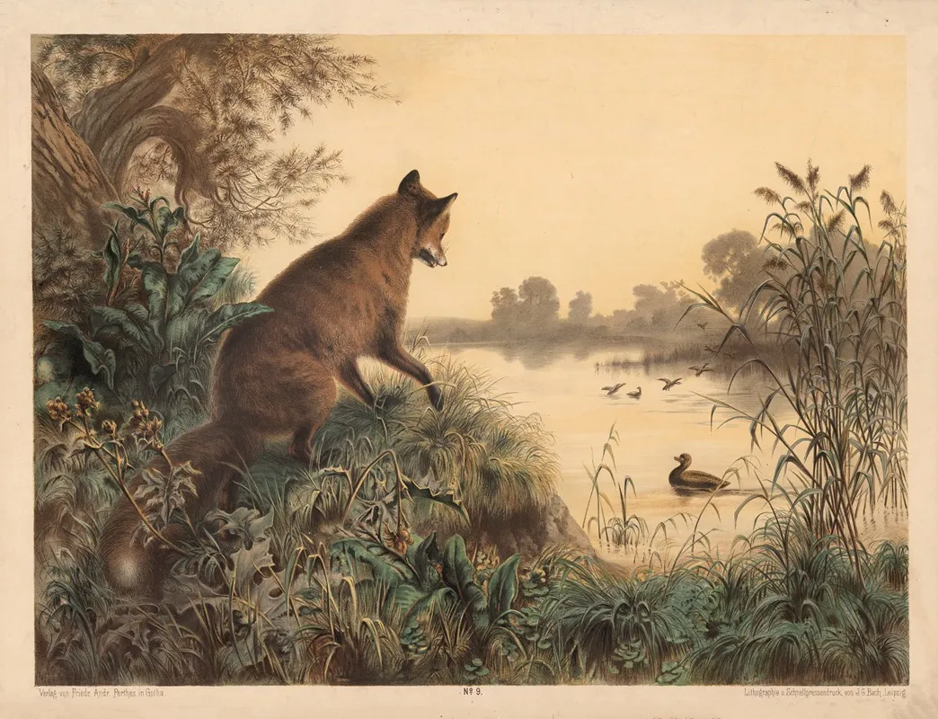 Fox And Duck Wall Art by Otto Speckter - High-Resolution Digital Print