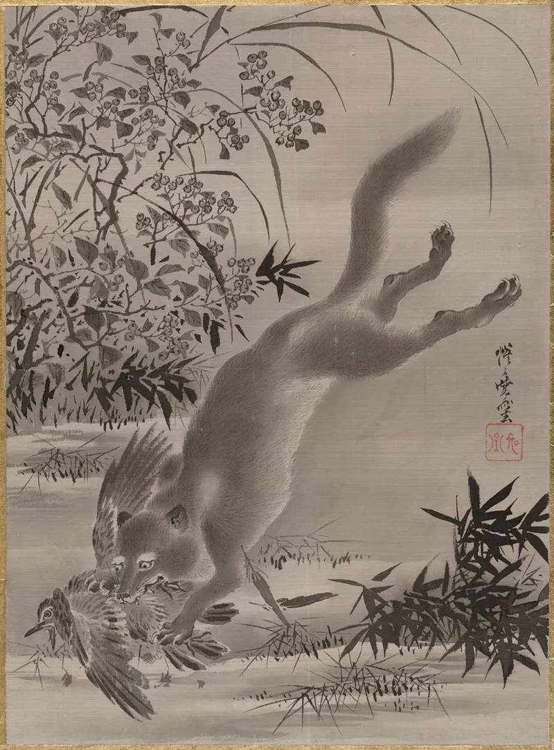 Fox Catching Bird