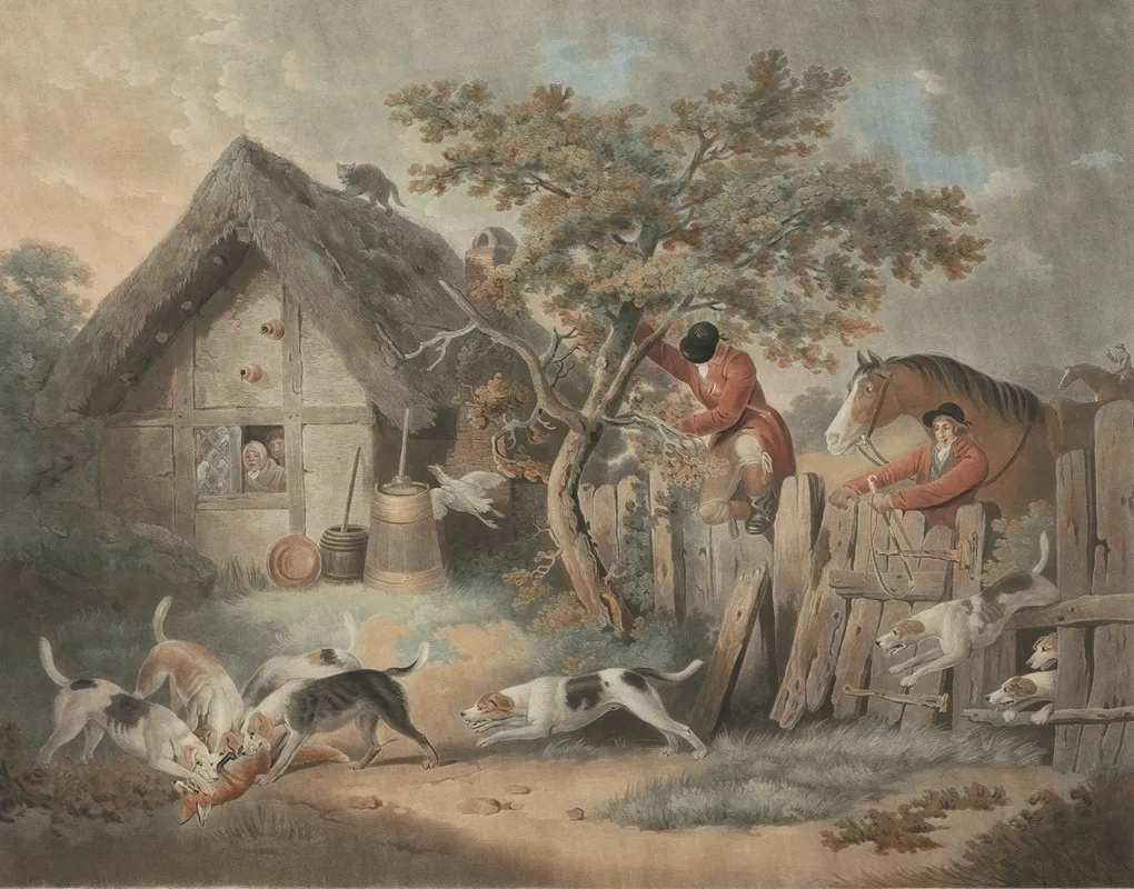 Fox Hunting The Death Wall Art by George Morland - High-Resolution Digital Print