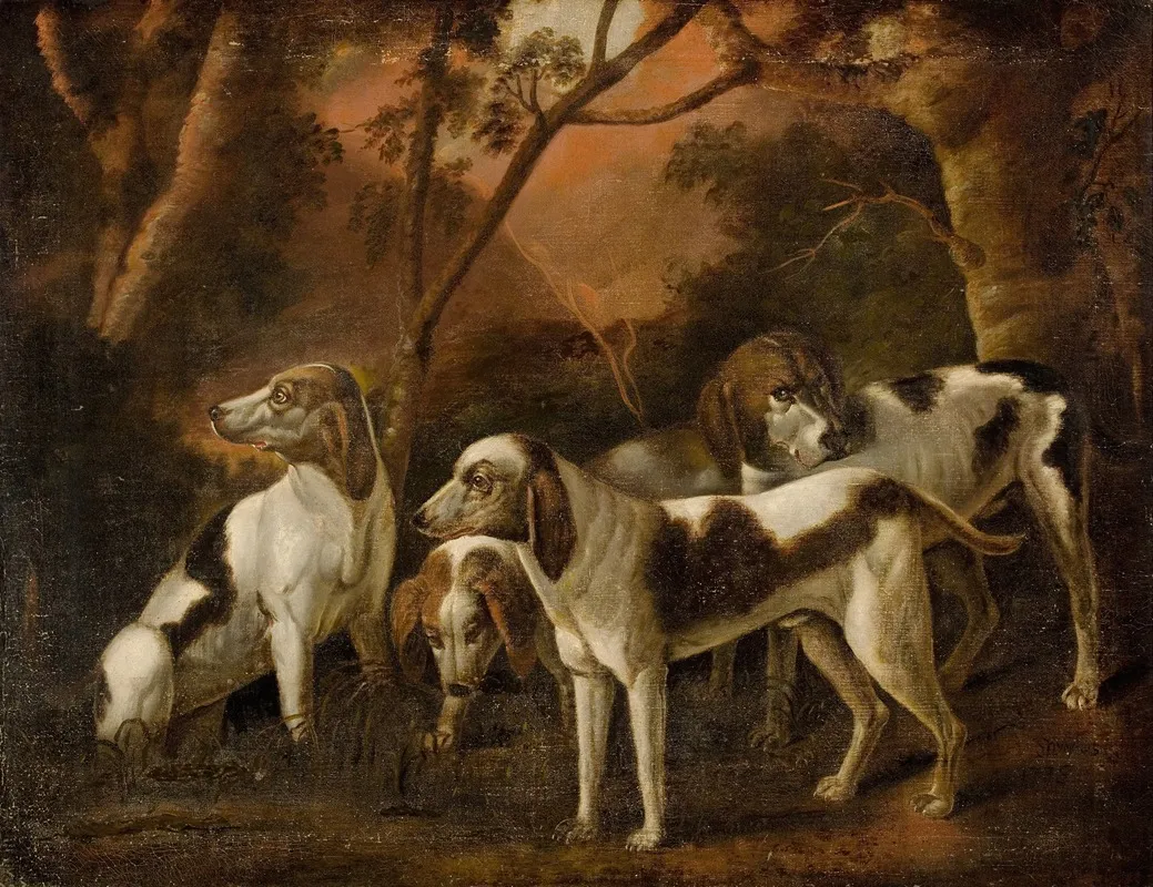 Foxhounds Wall Art by Continental School - High-Resolution Digital Print
