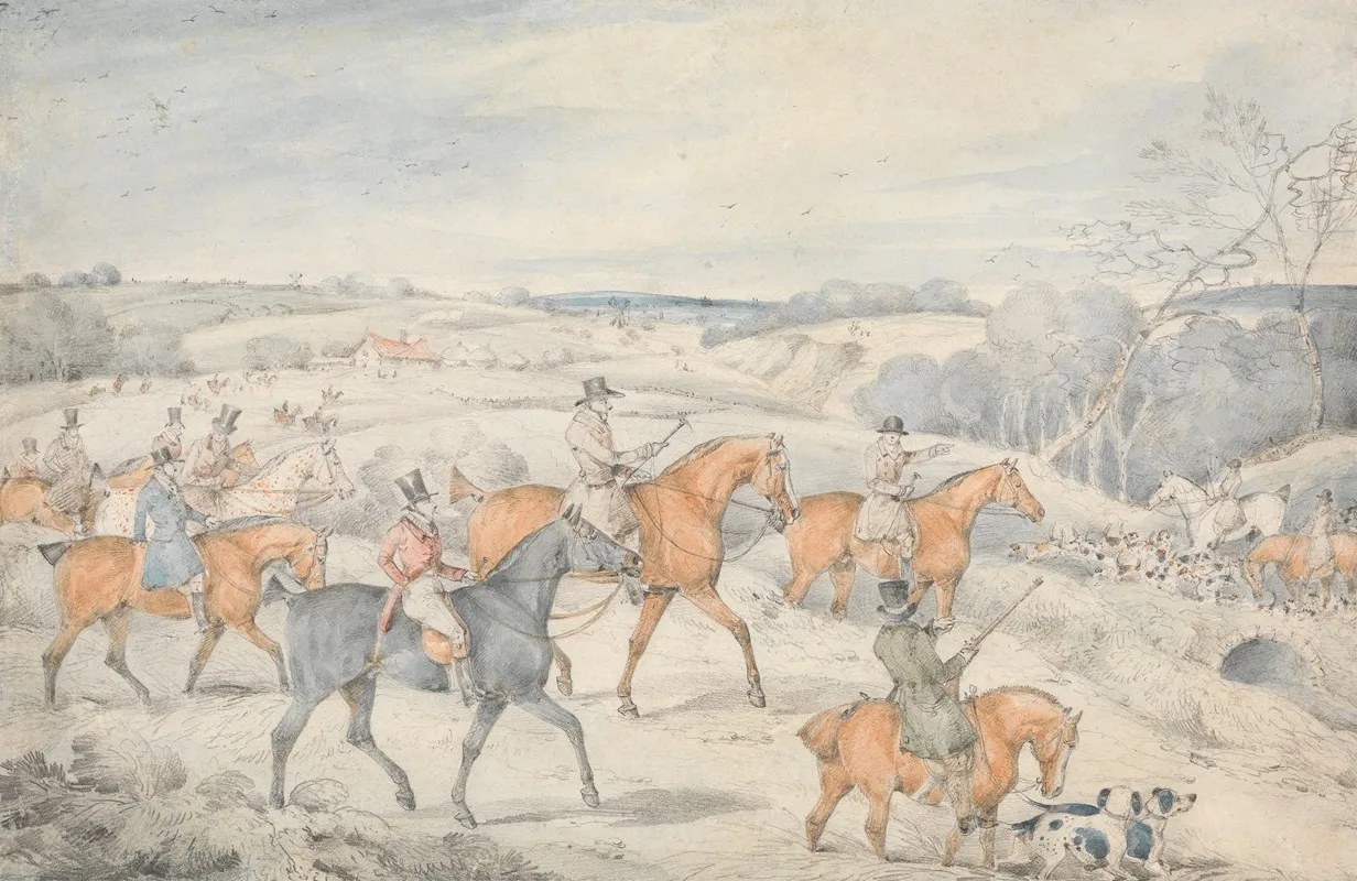 Foxhunting Drawing Covert Wall Art by George Alken - High-Resolution Digital Print
