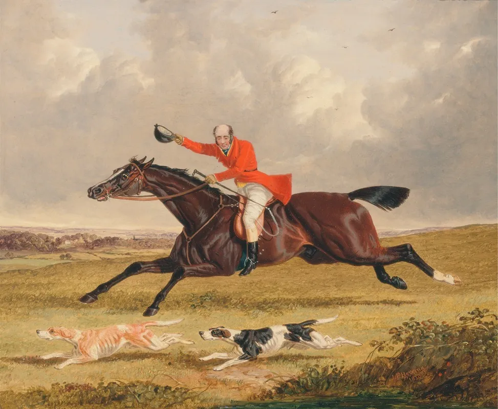 Foxhunting Encouraging Hounds Wall Art by John Frederick Herring Snr. - High-Resolution Digital Print