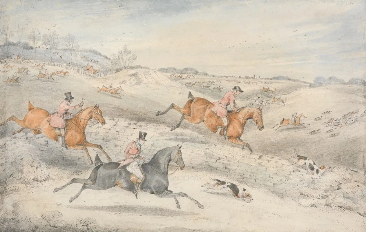 Foxhunting Full Cry Wall Art by George Alken - High-Resolution Digital Print