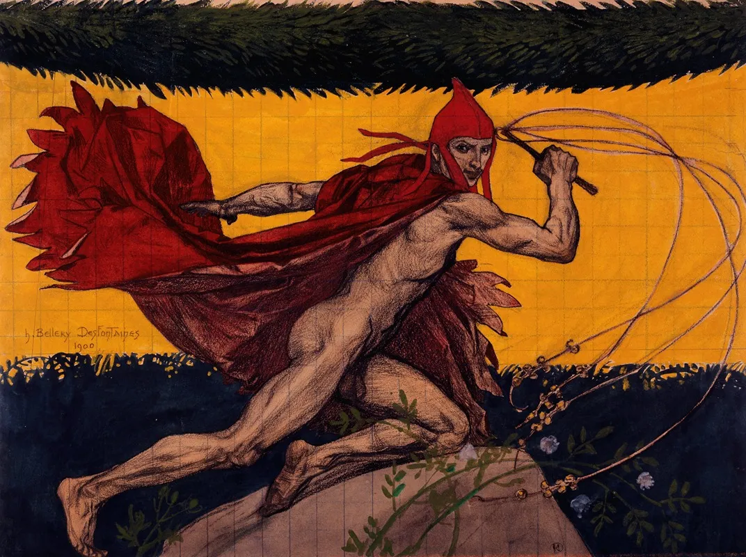 Fragment De La Maquette Pour La Decoration Du Theatre Des Auteurs Gais Exposition Universelle 2 Wall Art by Henri Bellery-Desfontaines - High-Resolution Digital Print