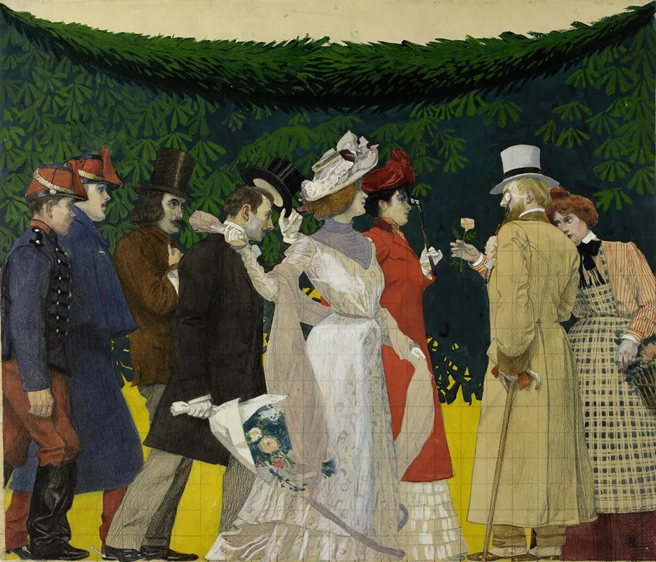 Fragment De La Maquette Pour La Decoration Du Theatre Des Auteurs Gais Exposition Universelle De 1900 Wall Art by Henri Bellery-Desfontaines - High-Resolution Digital Print
