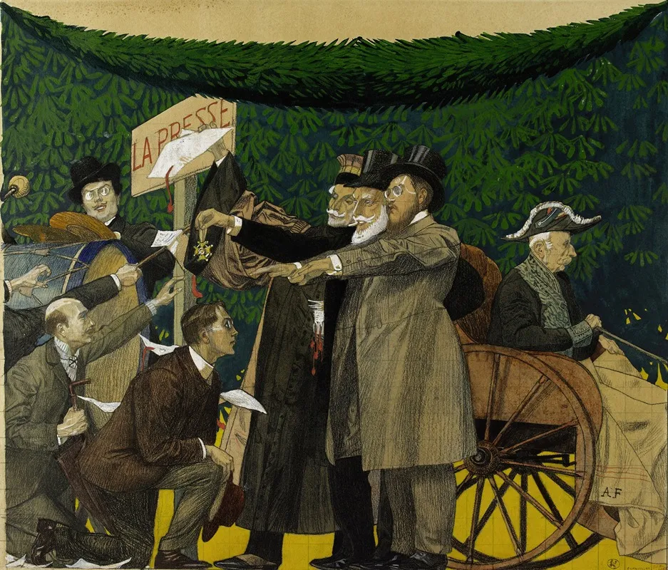 Fragment De La Maquette Pour La Decoration Du Theatre Des Auteurs Gais Exposition Universelle Wall Art by Henri Bellery-Desfontaines - High-Resolution Digital Print
