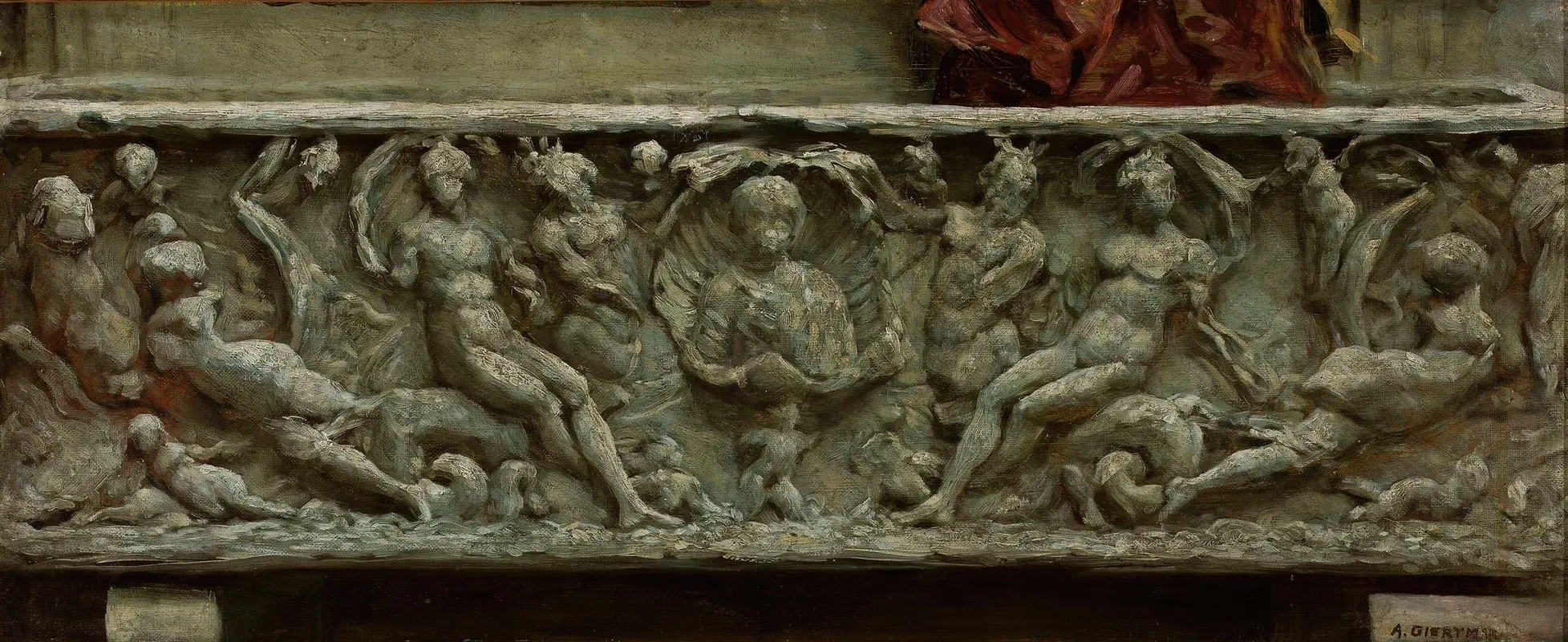 Fragment Of Sarcophagus From Palazzo Giustiniani In Rome Wall Art by Aleksander Gierymski - High-Resolution Digital Print