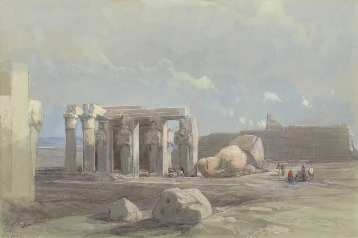 Fragments Of A Colossal Statue At The Memnonium Thebes Wall Art by David Roberts - High-Resolution Digital Print