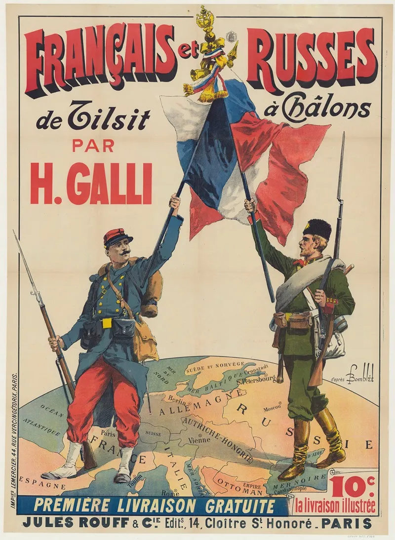 Francais Et Russes A Chalons De Tilsi Par H Galli Wall Art by Louis Bombled - High-Resolution Digital Print