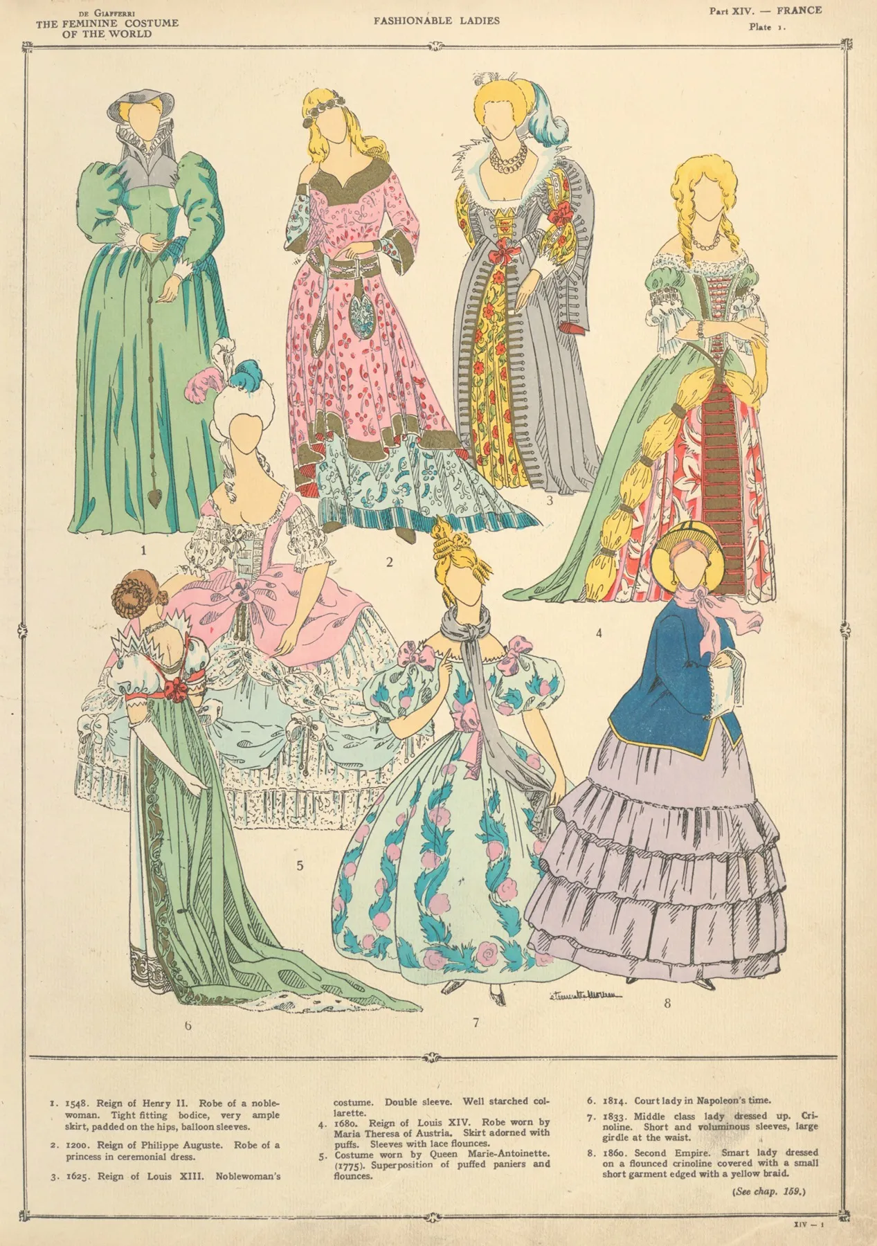France Fashionable Ladies Wall Art by Paul Louis de Giafferri - High-Resolution Digital Print