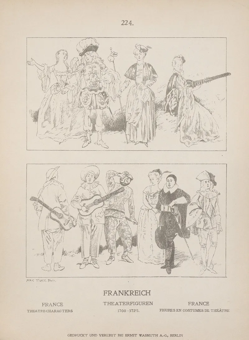 France Theatre Characters Wall Art by Adolf Rosenberg - High-Resolution Digital Print