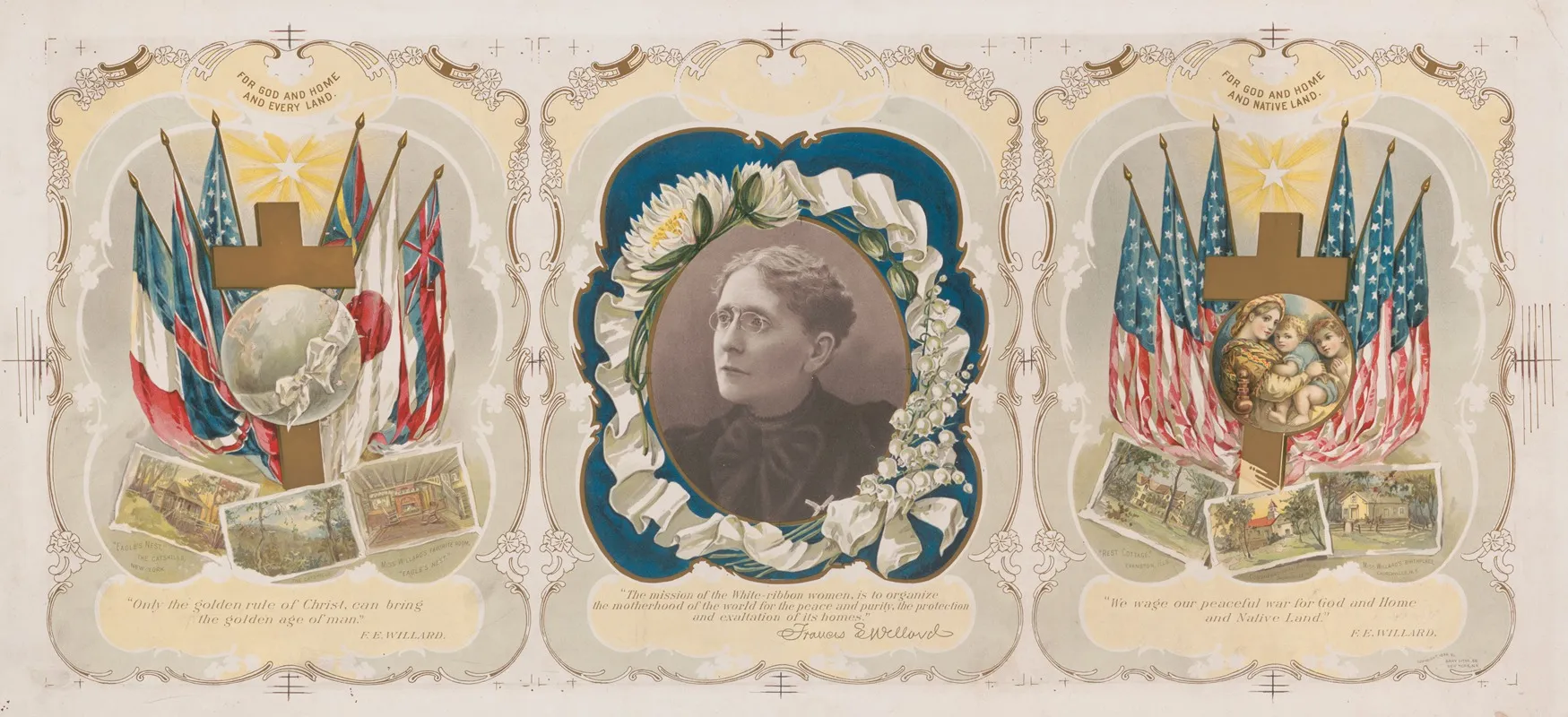 Frances E Willard Souvenir Wall Art by Gray Litho. Co - High-Resolution Digital Print