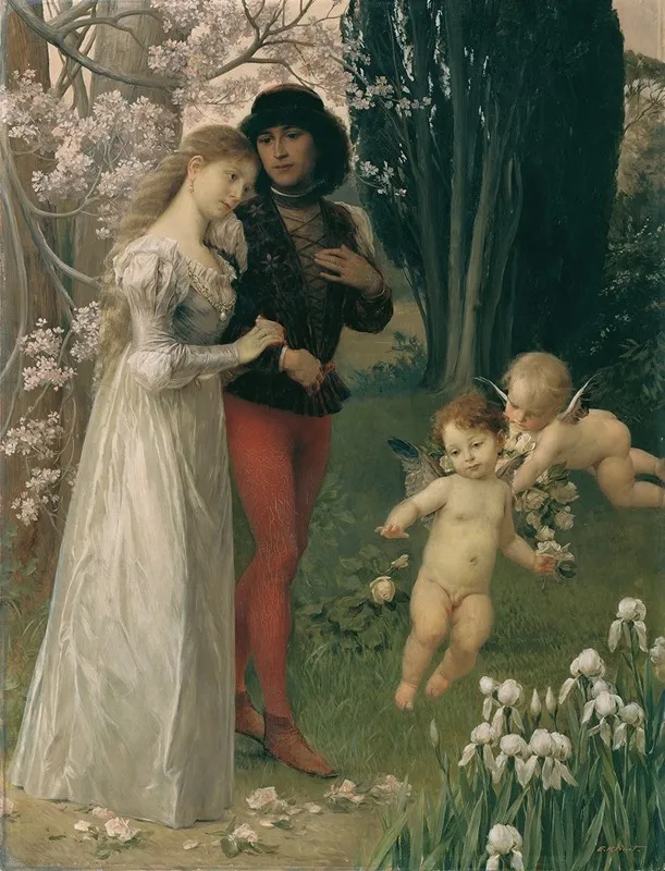 Francesca Da Rimini Und Paolo Junges Paar Im Garten