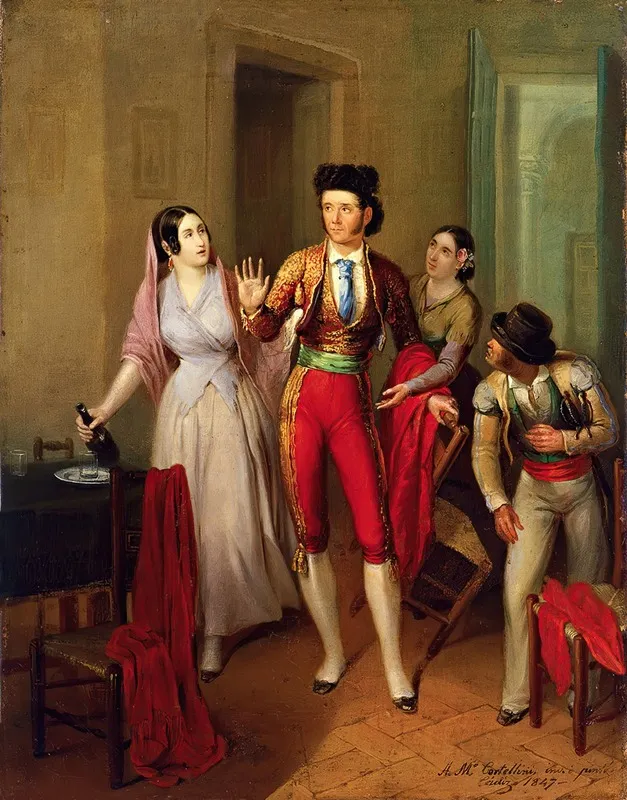 Francisco Montes Paquiro Before A Bullfight The Bullfighters Farewell Wall Art by Angel María Cortellini Hernández - High-Resolution Digital Print
