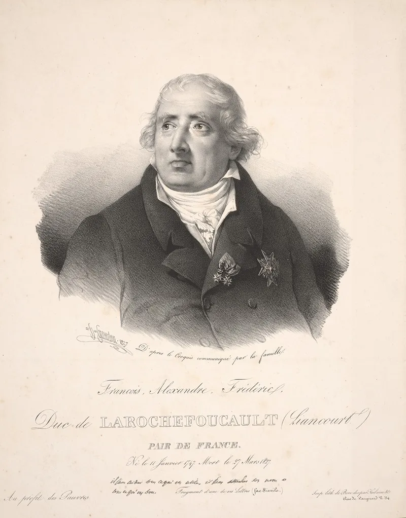Francois Alexandre Frederic Duc De Larochefoucault Liancourt Peer Of France Wall Art by Henri Grévedon - High-Resolution Digital Print