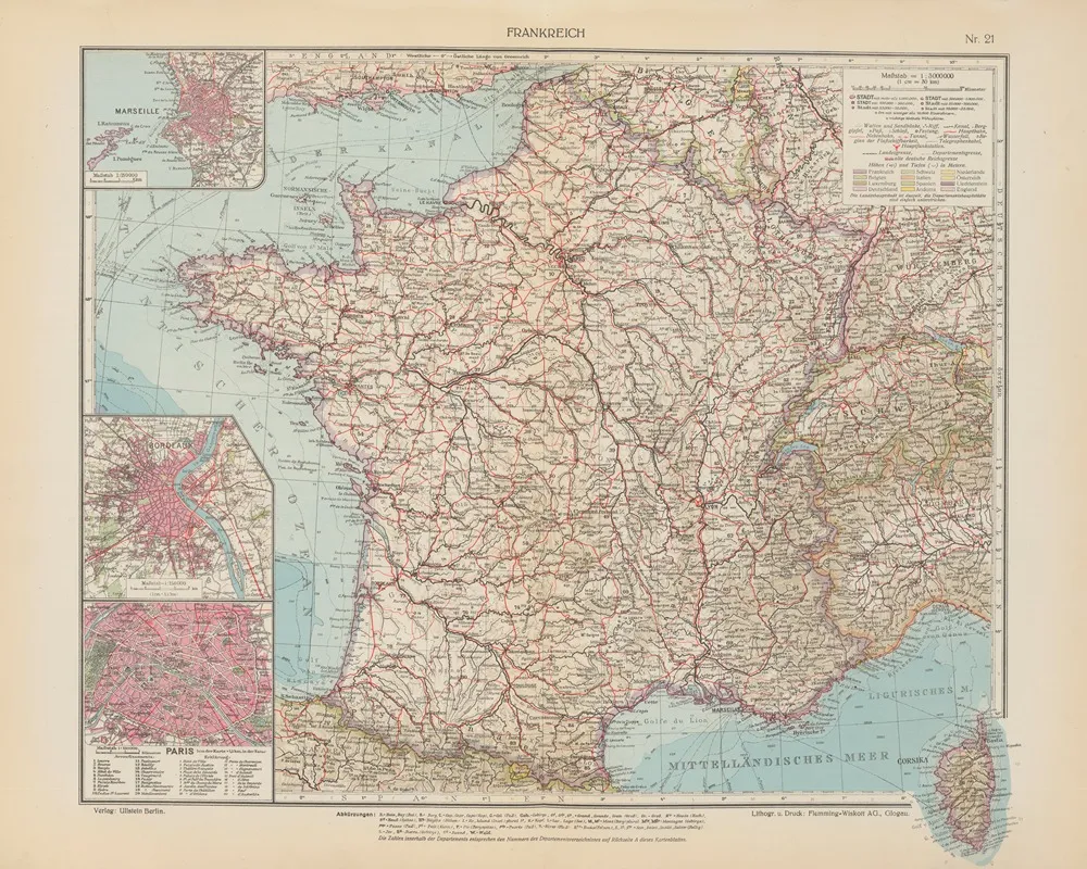Frankreich 4 Wall Art by Geographisches Institut der Flemming-Wiskott - High-Resolution Digital Print