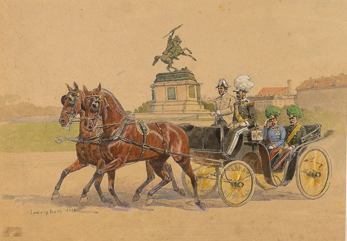 Franz Joseph Auf Dem Heldenplatz Wall Art by Ludwig Koch - High-Resolution Digital Print