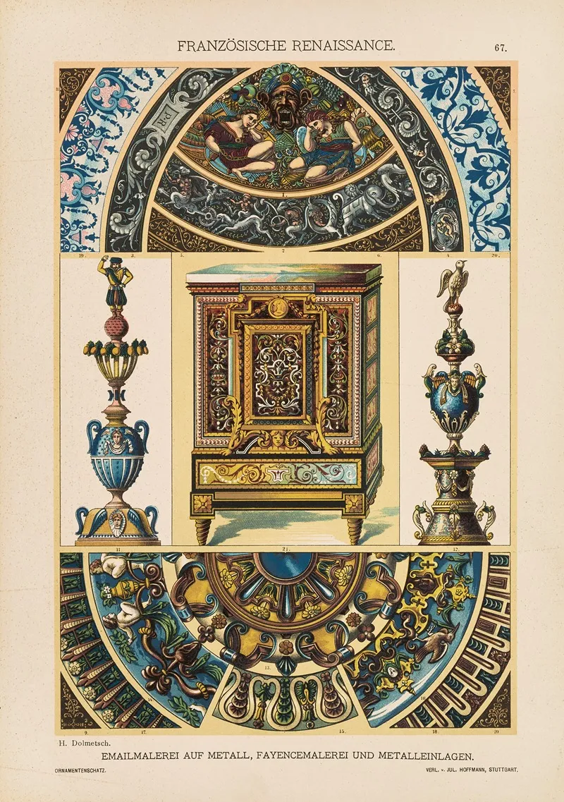 Franzosische Renaissance Emailmalerei Auf Metall Wall Art by Heinrich Dolmetsch - High-Resolution Digital Print