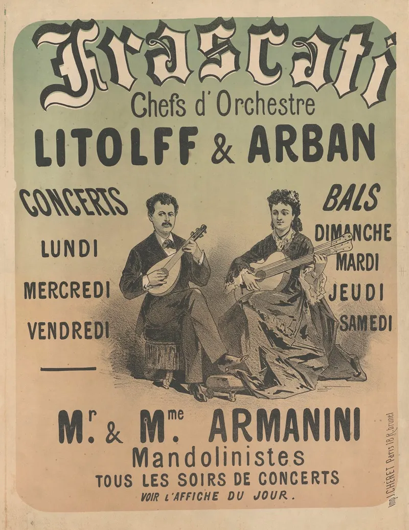 Frascati 49 Rue Vivienne Chef Dorchestre Litolff Et Arban Concerts Bals Mr Et Mme Armanini Mandolinistes
