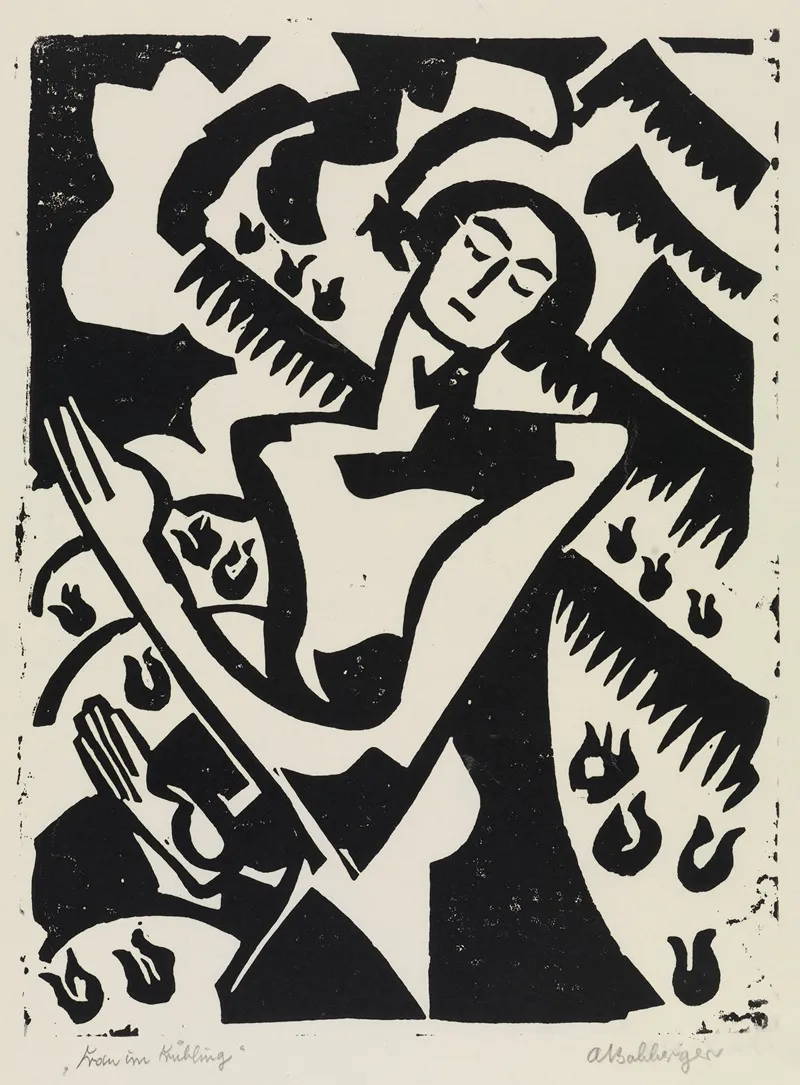 Frau Im Fruhling Wall Art by August Babberger - High-Resolution Digital Print