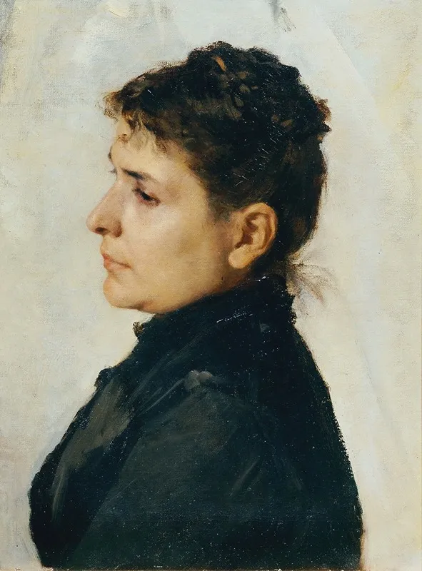 Frau Im Profil Wall Art by Hans Tichy - High-Resolution Digital Print