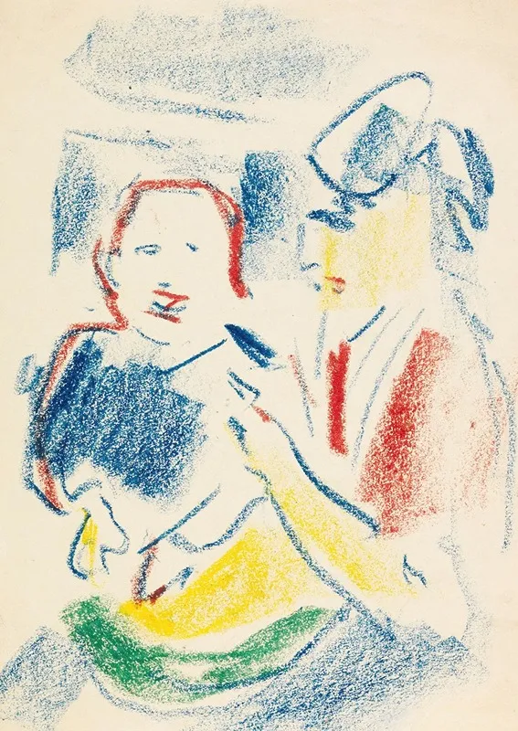 Frau Mit Kind 2 Wall Art by Ernst Ludwig Kirchner - High-Resolution Digital Print