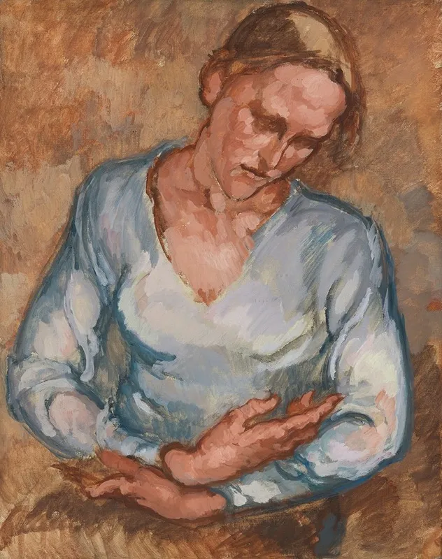 Frau Mit Verschrankten Armen Wall Art by Johanna Kampmann-Freund - High-Resolution Digital Print