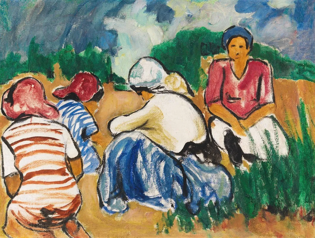 Frauen Im Feld Wall Art by Arthur Segal - High-Resolution Digital Print