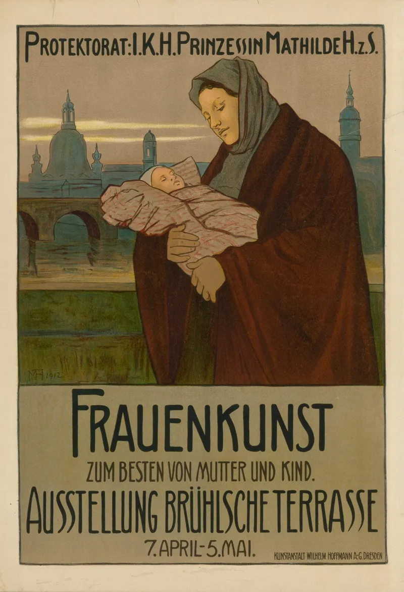 Frauenkunst Zum Besten Von Mutter Und Kind Ausstellung Bruhlsche Terrasse Wall Art by Anonymous - High-Resolution Digital Print
