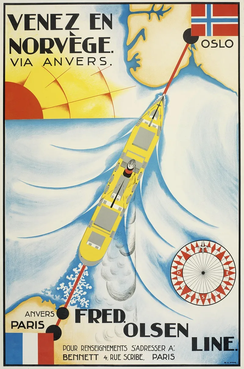 Fred Olsen Line Venez En Norvege Via Anvers Wall Art by Otto von Hanno - High-Resolution Digital Print