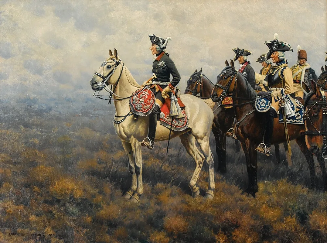 Frederick The Great Surveying The Field Of Battle Wall Art by Hugo Ungewitter - High-Resolution Digital Print