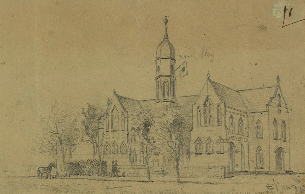 Fredericksburg Court House Now Occupied By Our Troops As A Barracks And By The Signal Corps
