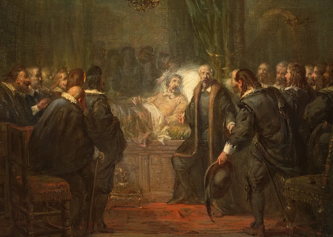 Frederik Hendrik Voelt Zijn Einde Naderen En Neemt Afscheid Van De Staten Anno 1647 Wall Art by Barend Wijnveld - High-Resolution Digital Print