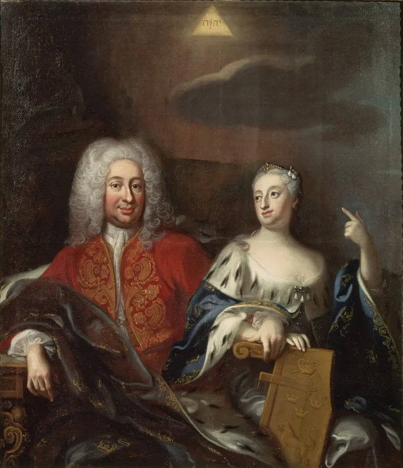 Fredrik I 1676 1751 King Of Sweden And His Consort Ulrika Eleonora The Younger 1688 1741 Queen Of Sweden Wall Art by Georg Engelhard Schröder - High-Resolution Digital Print